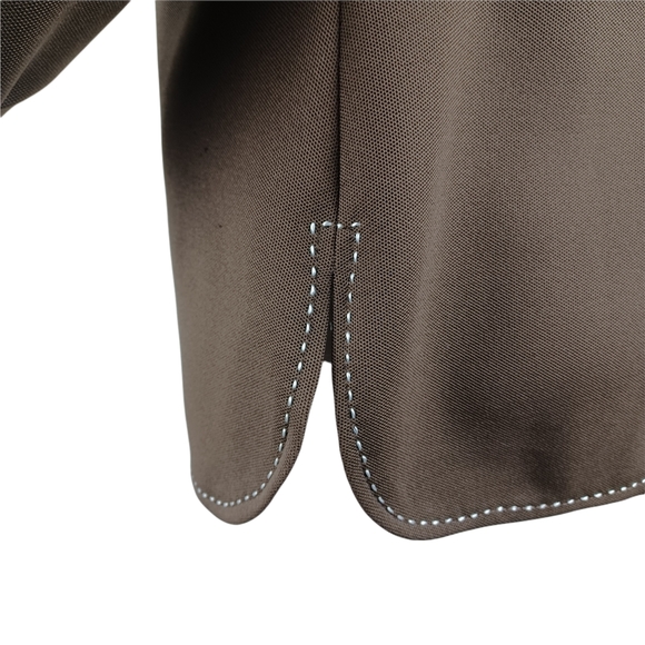 ACT lll Vintage Shirt Jacket Polyester Brown & Whote Button Cuff Small - Picture 7 of 13